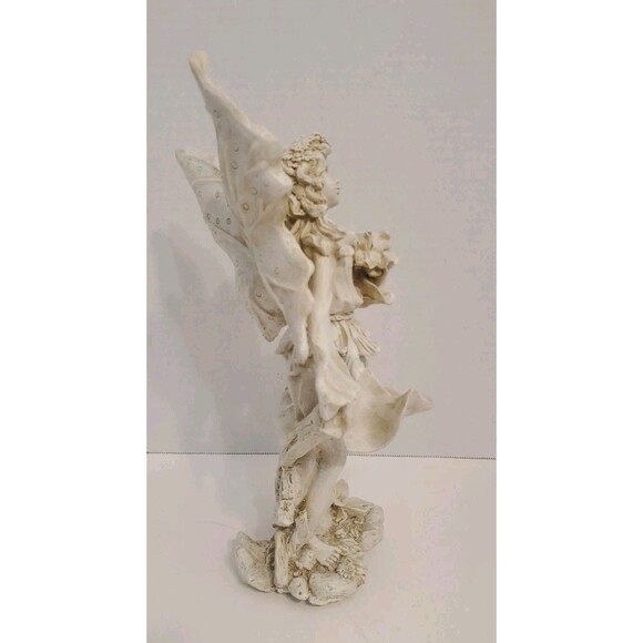 Midwestern Home Products 12.5" White Resin Fairy Whimsical Fantasy Flowers EUC - Picture 6 of 8